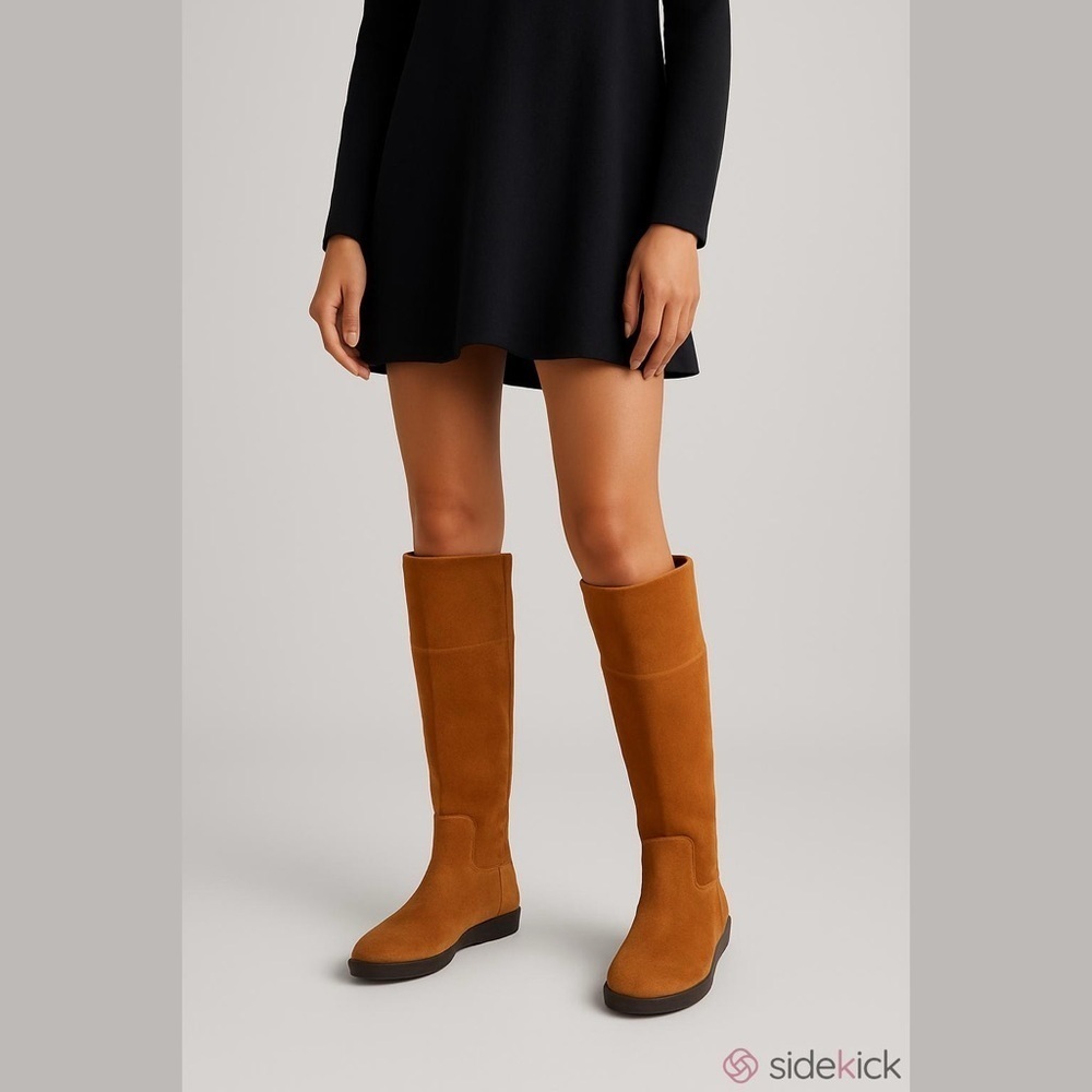 Michael Kors suede boots with a zipper on the back